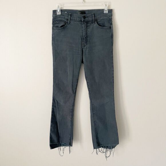 Mother Size 26 The Insider Crop Step Fray Jeans Faded Black 25” Inseam - Picture 1 of 10